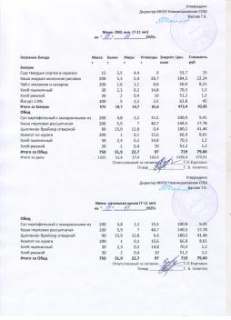 Меню на 19.11.2025 (7-11 лет)