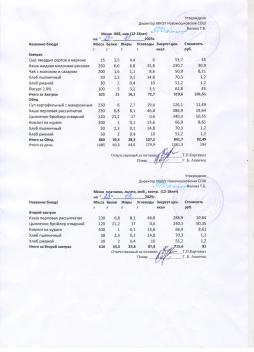 Меню на 23.12.2025 (12 лет и старше)
