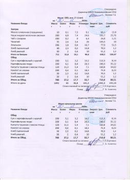 Меню на 16.01.2026 (7-11 лет)