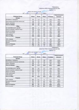 Меню на 13.01.2026 (детский сад)